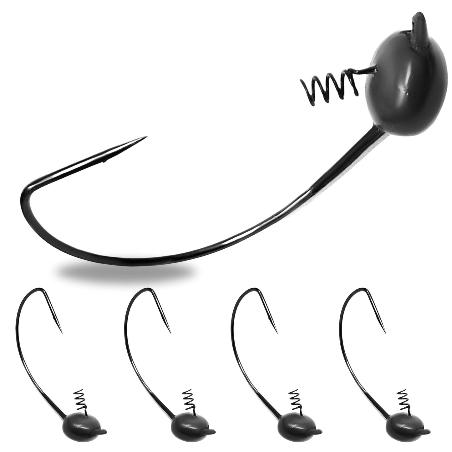 Reaction Tackle Tungsten Shaky Head Jigs 5 - Pack – Green Pumpkin - EWG jigs for fishing (10 view)