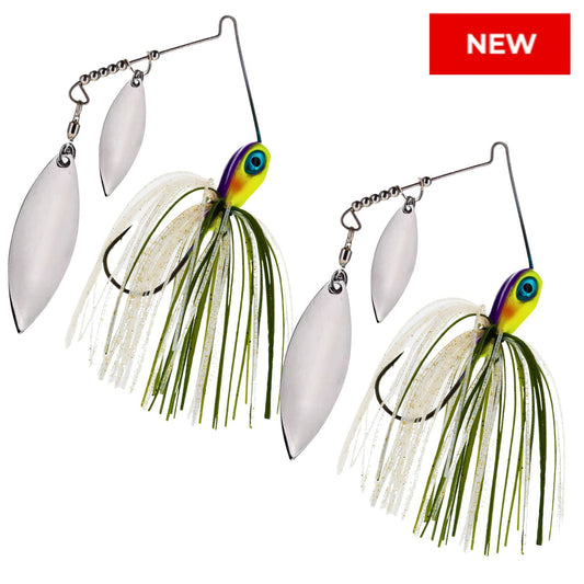 Reaction Tackle Tungsten Spinnerbait Jigs – 2 - Pack, Double Willow Blade - New – Tennessee Shad for fishing (1 view)