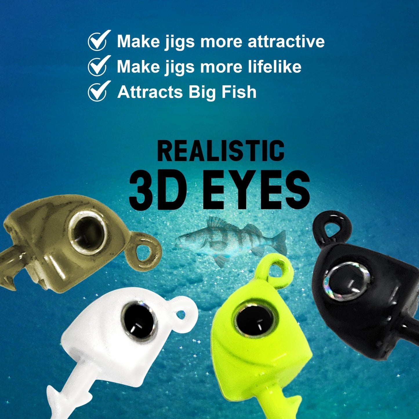 Reaction Tackle Tungsten Swimbait Jig Heads (5 - Pack) – Black for fishing (9 view)