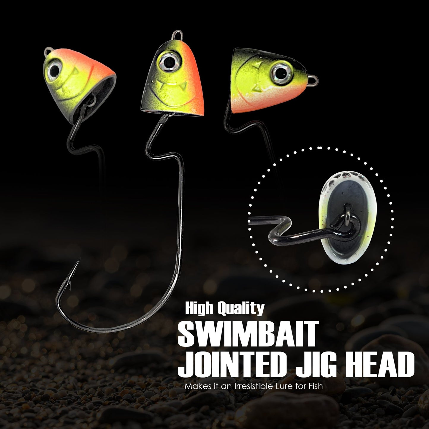 Reaction Tackle Tungsten Swing/ Swimbait Jig Heads – Sexy Shad jigs for fishing (3 view)