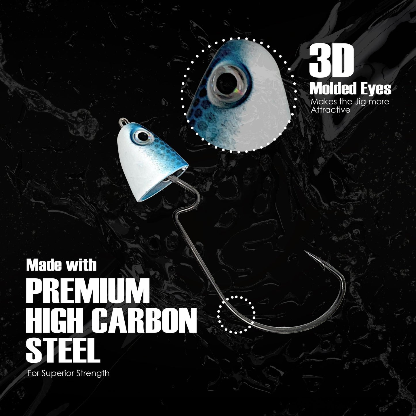 Reaction Tackle Tungsten Swing/ Swimbait Jig Heads – Hot Shad jigs for fishing (7 view)