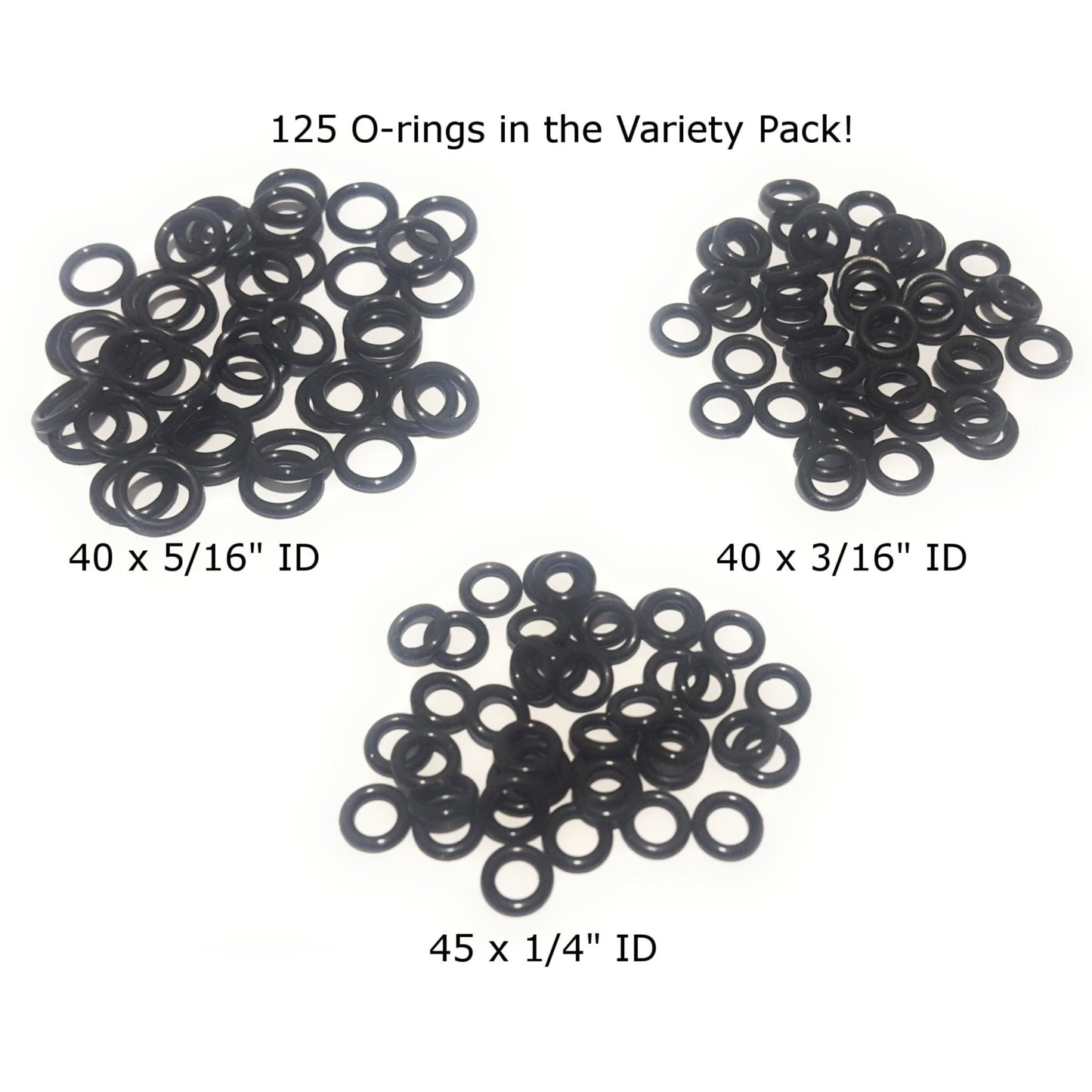 Reaction Tackle WACKY O - RINGS - 125 Pack or 300 Pack – 125 Black O - rings (variety pack) Soft Plastics for fishing (8 view)
