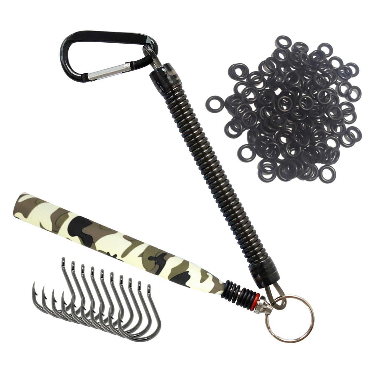 Reaction Tackle Wacky Worm Tools, Sets and Kits – Camo Tool +125 O - rings +10 hooks Soft Plastics for fishing (7 view)