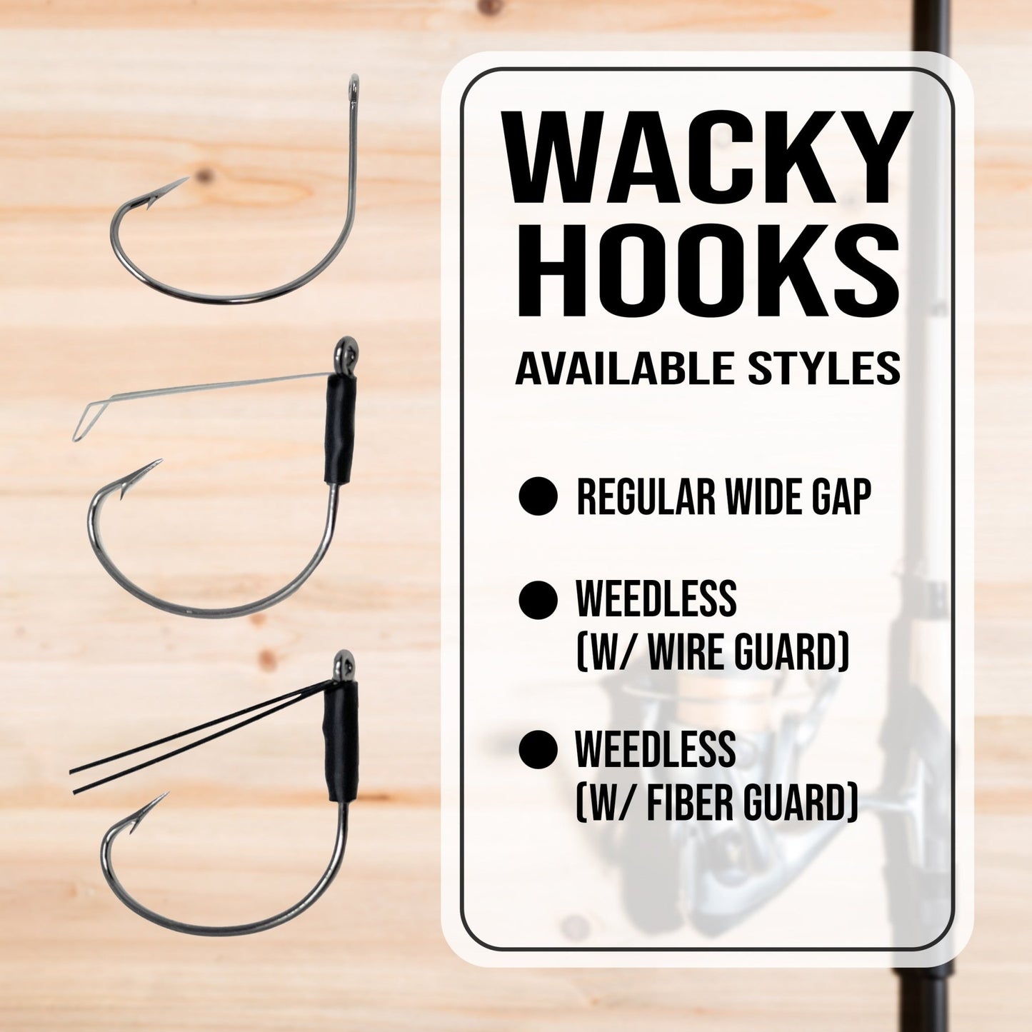 Reaction Tackle Wide Gap Wacky Hooks (25 - PACK) – 1 for fishing (4 view)