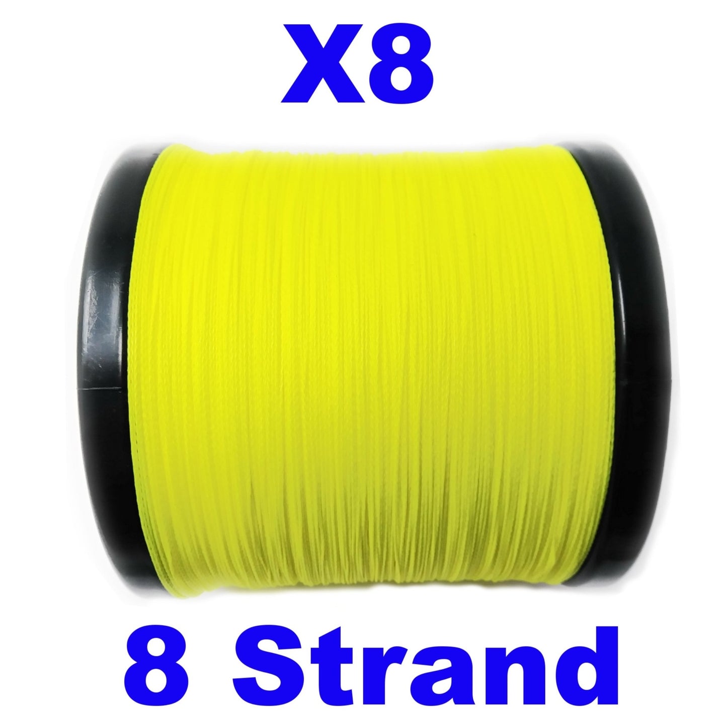 Reaction Tackle X8 Braided Fishing Line - Hi Vis Yellow 8 Strand – 10lb Braided Fishing Line for fishing (8 view)