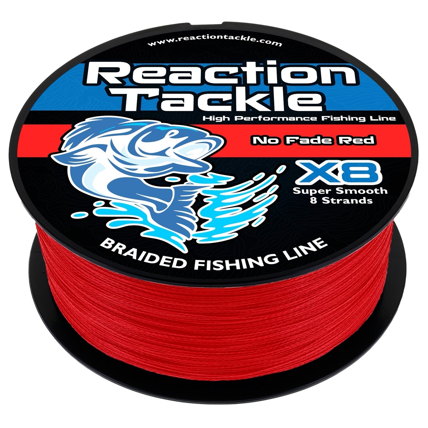 Reaction Tackle X8 Braided Fishing Line - NO FADE Red 8 Strand - NEW – 10lb Braided Fishing Line for fishing (9 view)