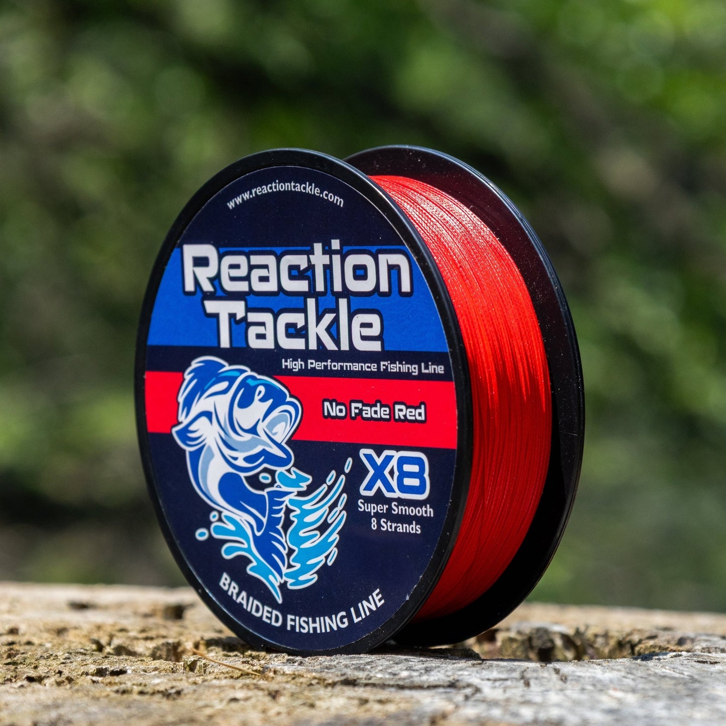 Reaction Tackle X8 Braided Fishing Line - NO FADE Red 8 Strand - NEW – 10lb Braided Fishing Line for fishing (8 view)