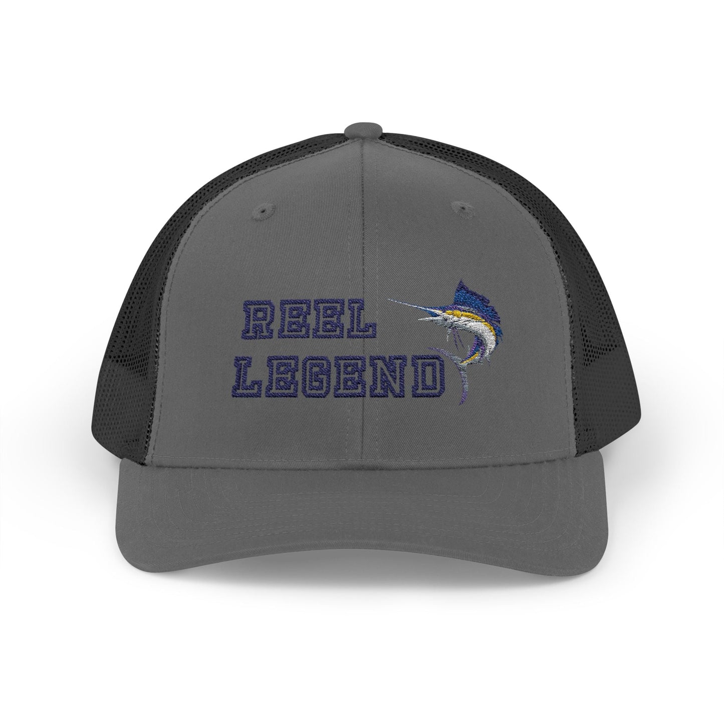 Reel Legend Snapback Trucker Cap | Fishing Hat, Outdoor Gear, Gift for Anglers, Casual Wear, Summer Accessory – Charcoal / Black Hats for beach wear (13 view)