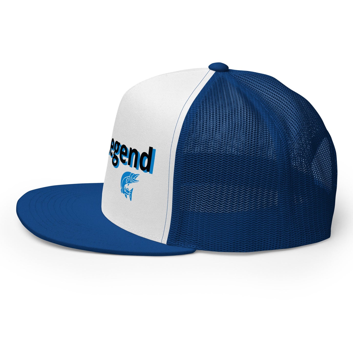 “Reel Legend” Trucker Cap – Classic Snapback Hat for Anglers – Royal/ White/ Royal Fishing Gear for Gone Fishing (27 view)
