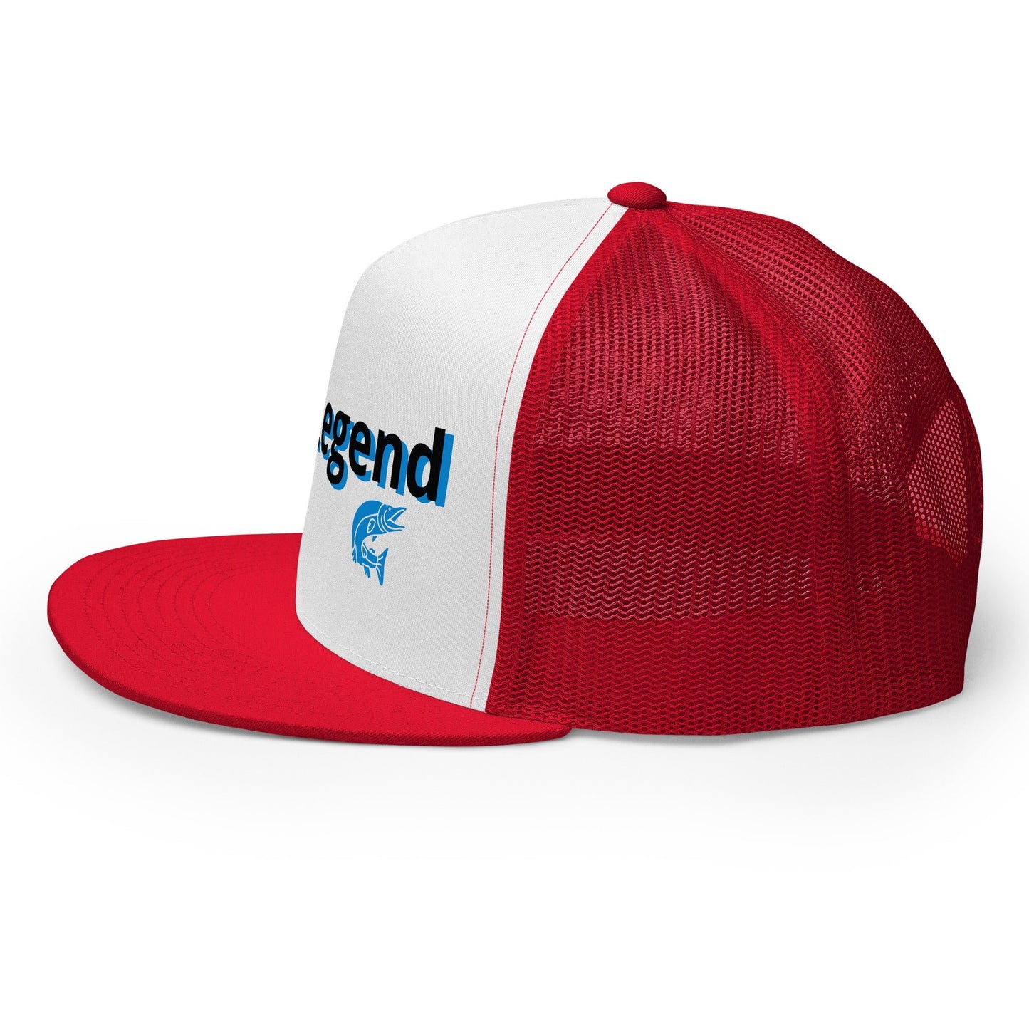 “Reel Legend” Trucker Cap – Classic Snapback Hat for Anglers – Red/ White/ Red Fishing Gear for Gone Fishing (33 view)