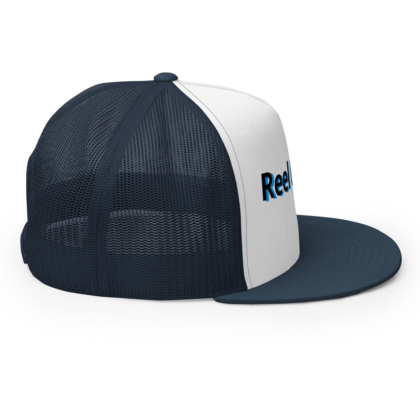 “Reel Legend” Trucker Cap – Classic Snapback Hat for Anglers – Navy/ White/ Navy Fishing Gear for Gone Fishing (41 view)