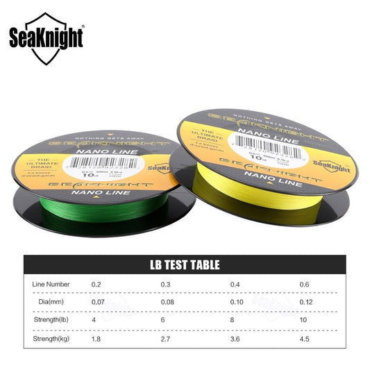SeaKnight NANO Braided Fishing Line – 100M / 300M, 4 - Strand PE, 4–10LB | Fishing Line – Yellow Fishing Gear for 10LB (2 view)