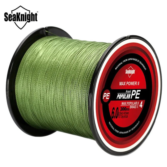 SeaKnight TriPoseidon Braided Fishing Line 300M – 4 - Strand PE Multifilament, 8–60LB | Fishing Line – White Fishing Gear for 10LB (1 view)