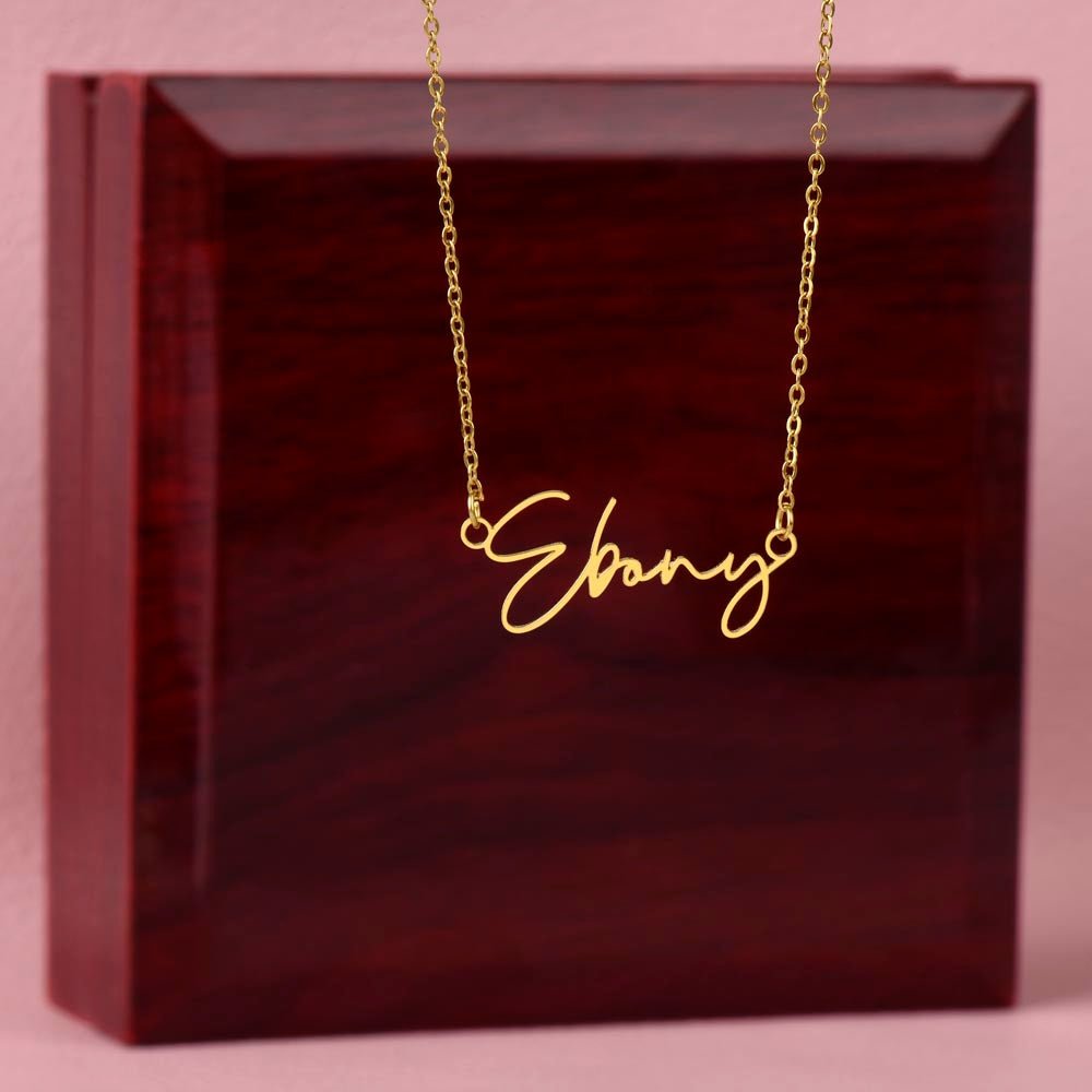 Signature Style Name Necklace – Custom Keepsake They’ll Treasure | Personalized Jewelry – Gold Finish Over Stainless Steel Jewelry for 18k gold necklace (6 view)