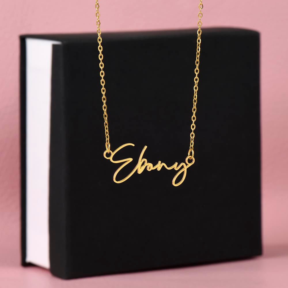 Signature Style Name Necklace – Custom Keepsake They’ll Treasure | Personalized Jewelry – Gold Finish Over Stainless Steel Jewelry for 18k gold necklace (4 view)