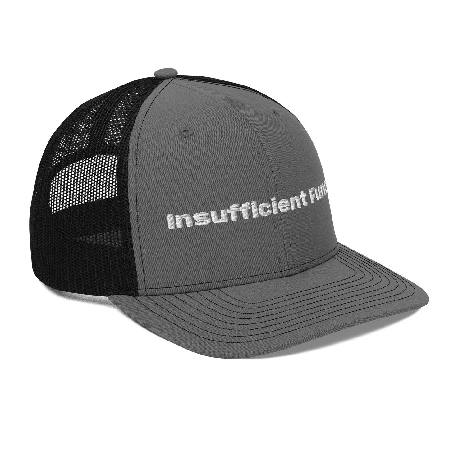 Insufficient Funds Trucker Cap – Charcoal/Black Accessories for gift (19 view)