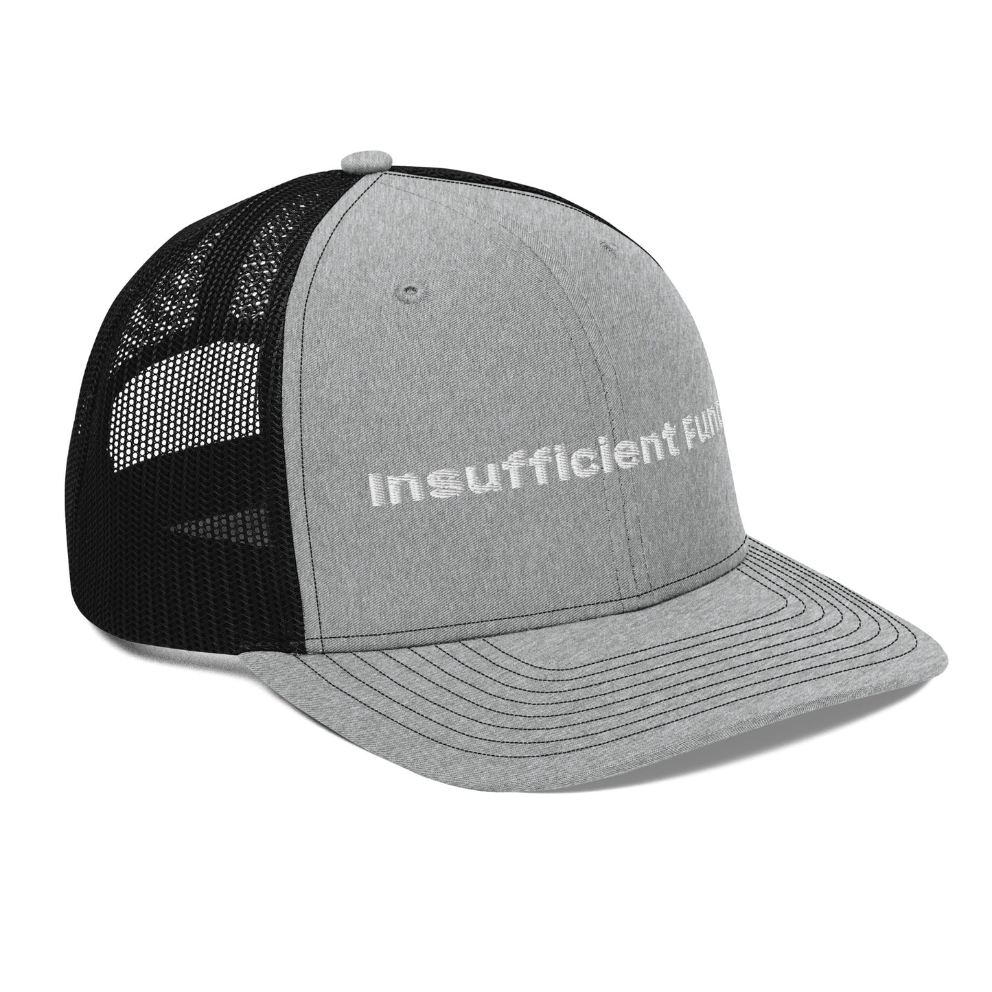 Insufficient Funds Trucker Cap – Heather Grey / Black Accessories for gift (31 view)