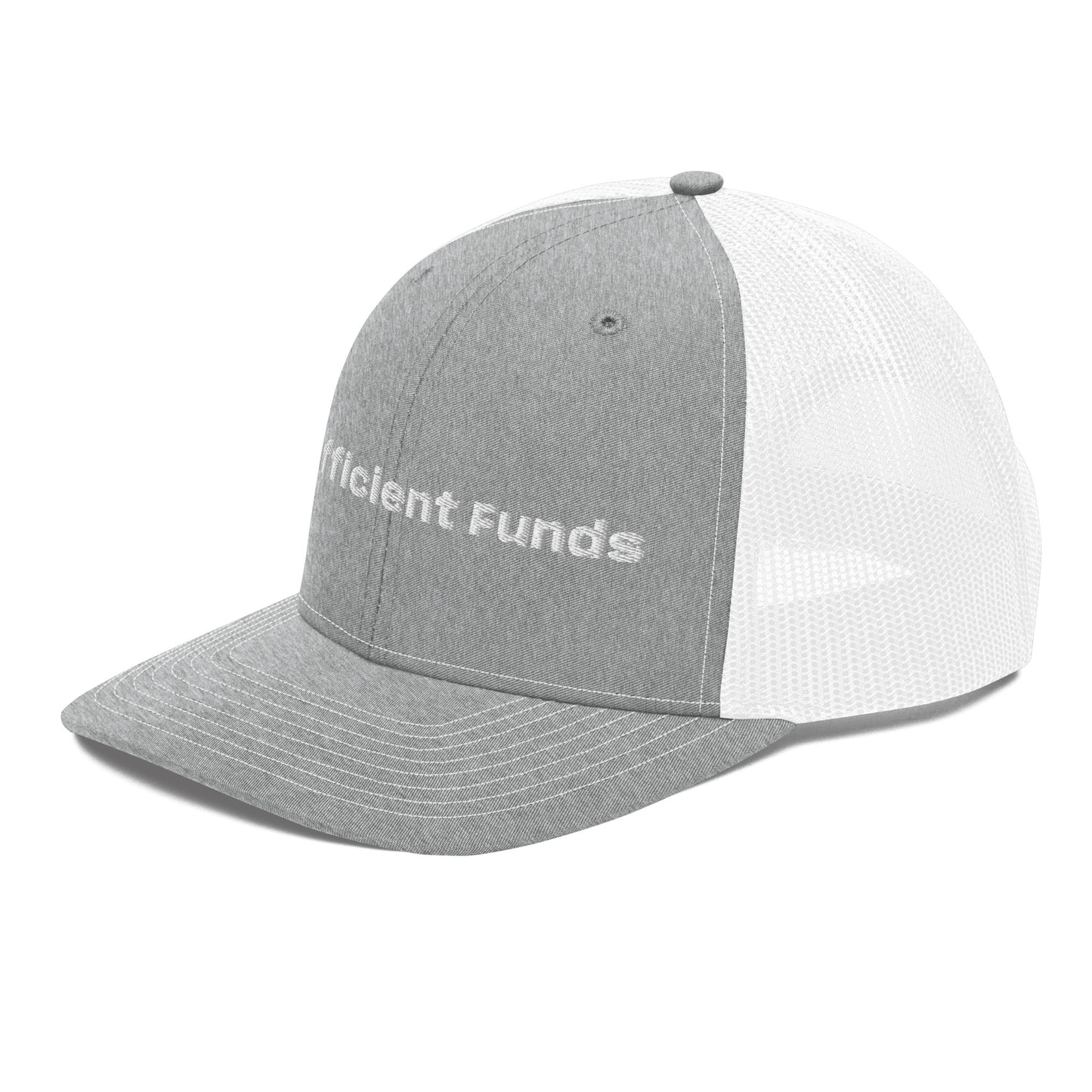 Insufficient Funds Trucker Cap – Heather Grey/White Accessories for gift (26 view)