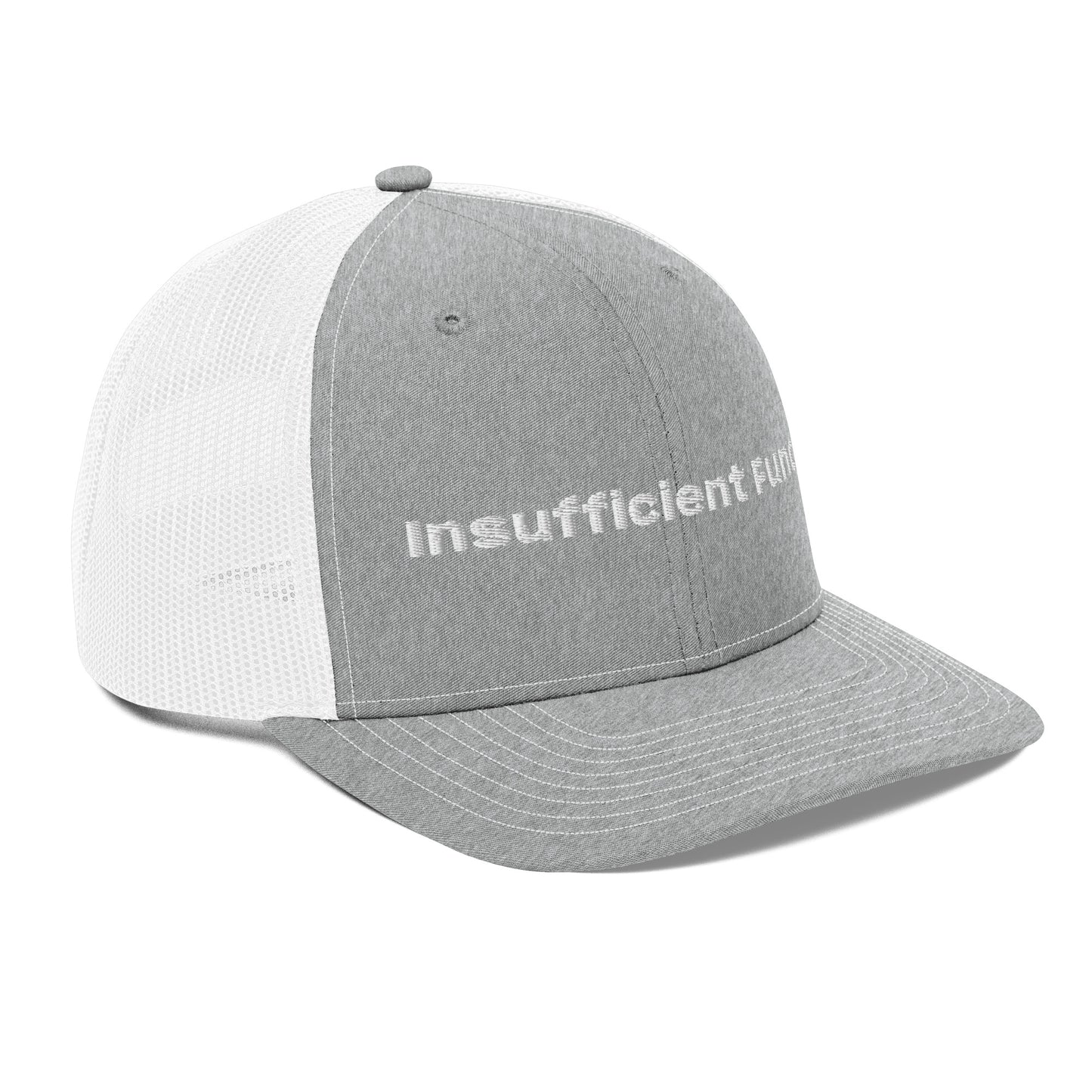 Insufficient Funds Trucker Cap – Heather Grey/White Accessories for gift (27 view)
