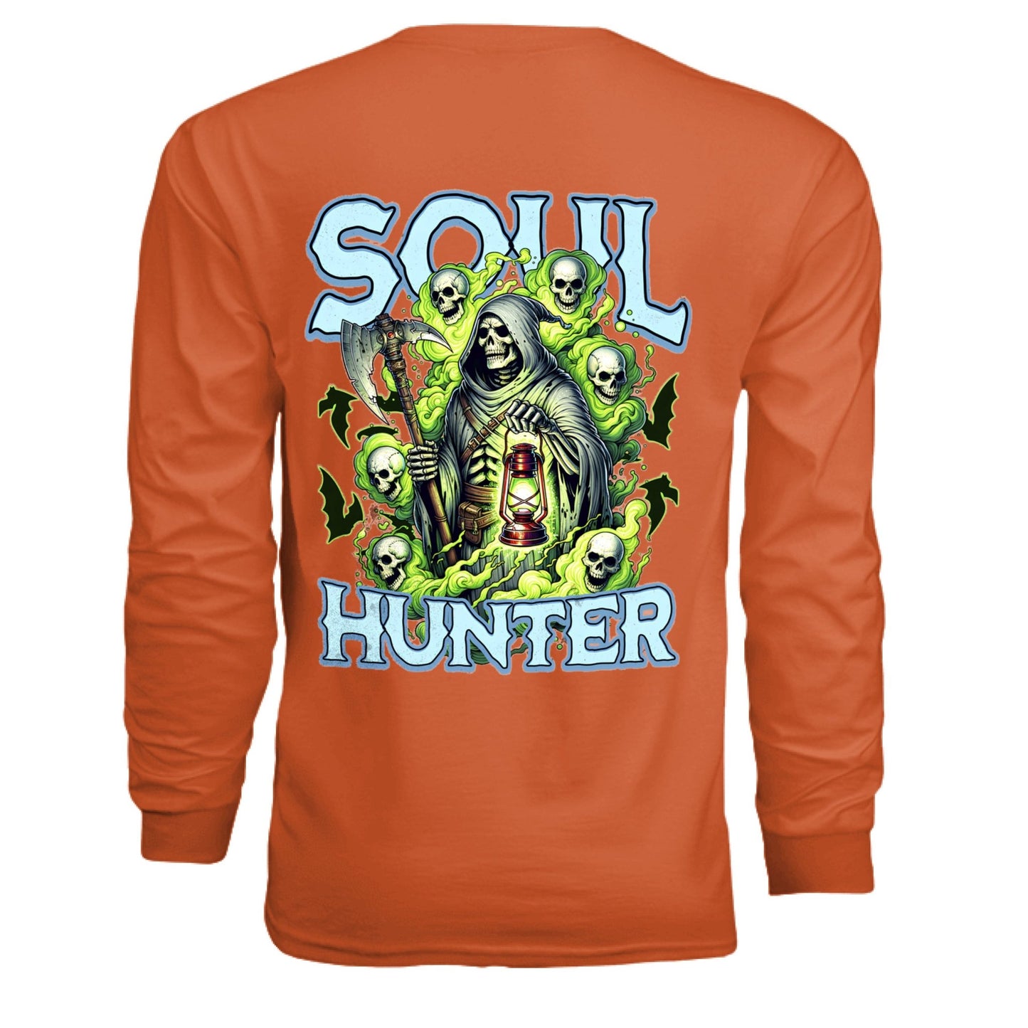 Soul Hunter – Grim Reaper Glow Tee | Gothic Streetwear by RM Outpost – ORANGE T-Shirt for Apparel (19 view)