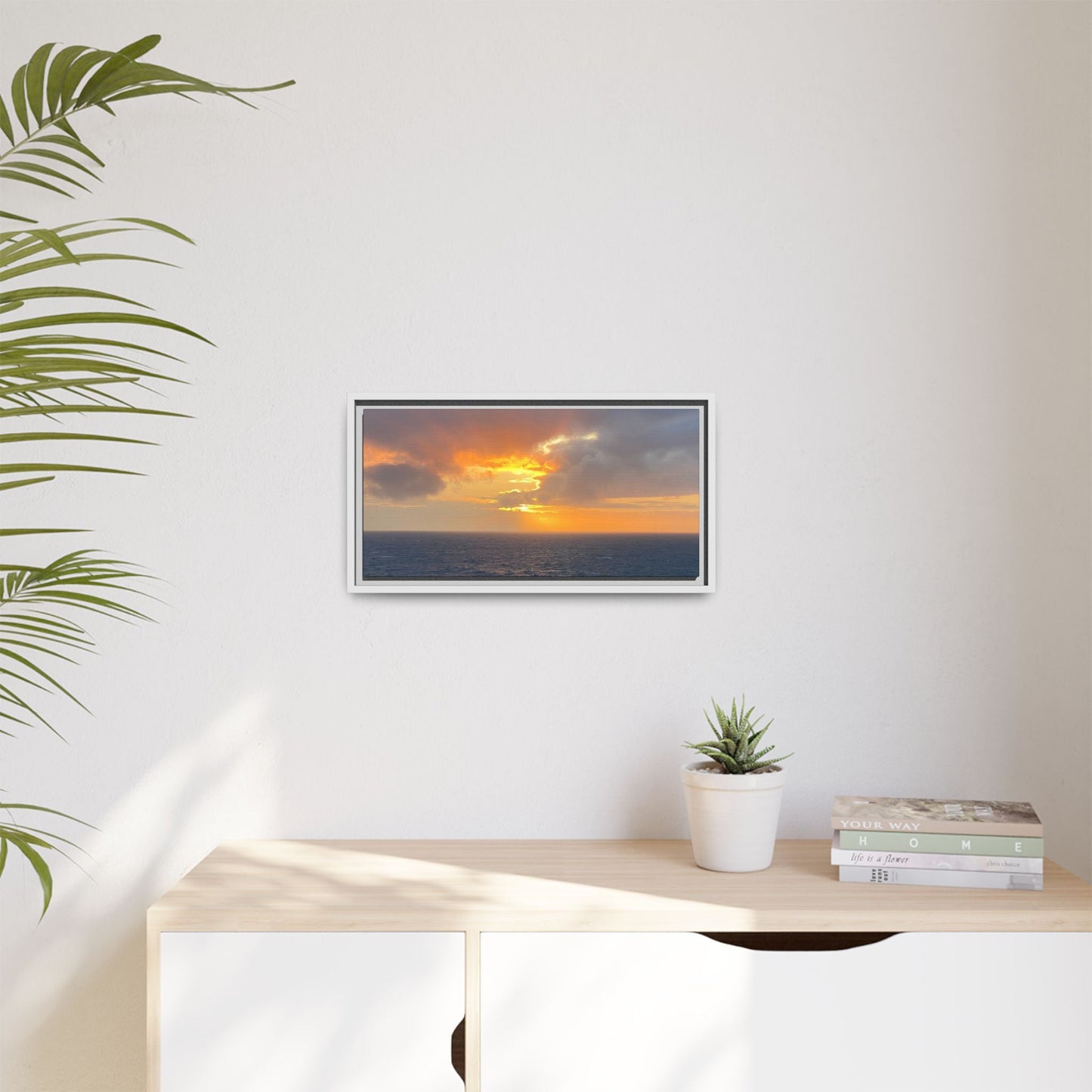 Stormy Sunset Over the Sea – Dramatic Ocean Canvas Wall Art | Moody Coastal Photography Print – 60" x 40" (Horizontal) Canvas for beach theme (109 view)