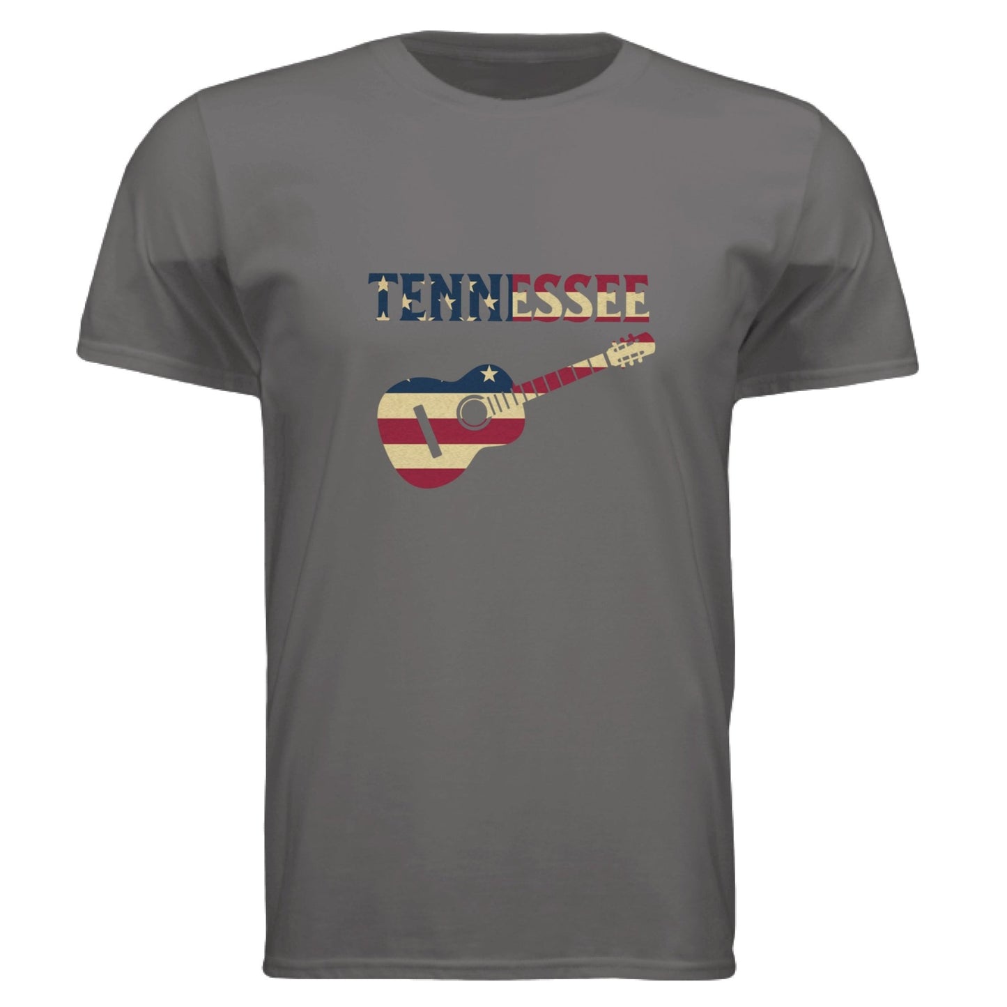 Tennessee Guitar Flag Tee – Southern Sound & State Pride | RM Outpost Apparel – Charcoal T-Shirt for American Flag (5 view)