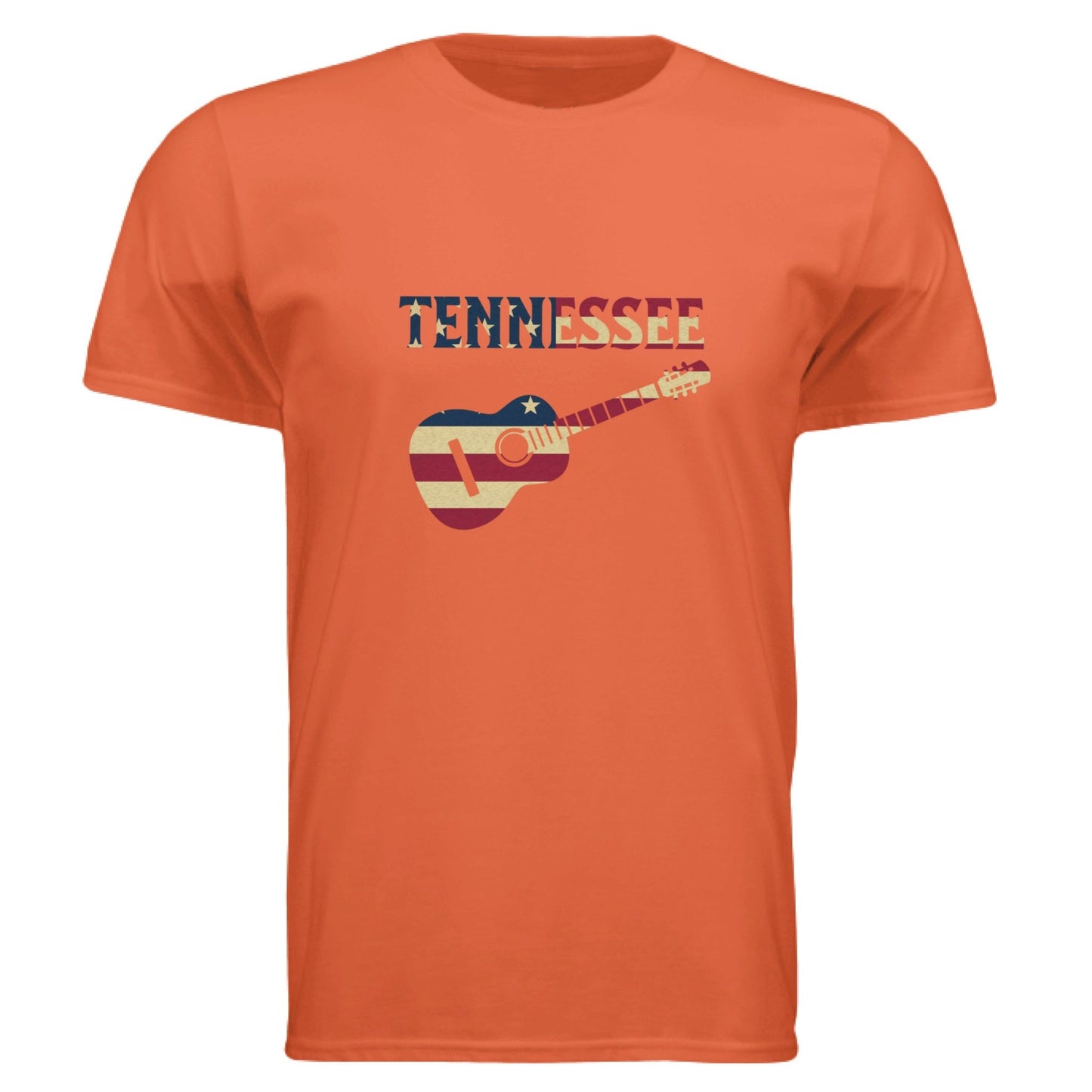 Tennessee Guitar Flag Tee – Southern Sound & State Pride | RM Outpost Apparel – Orange T-Shirt for American Flag (11 view)