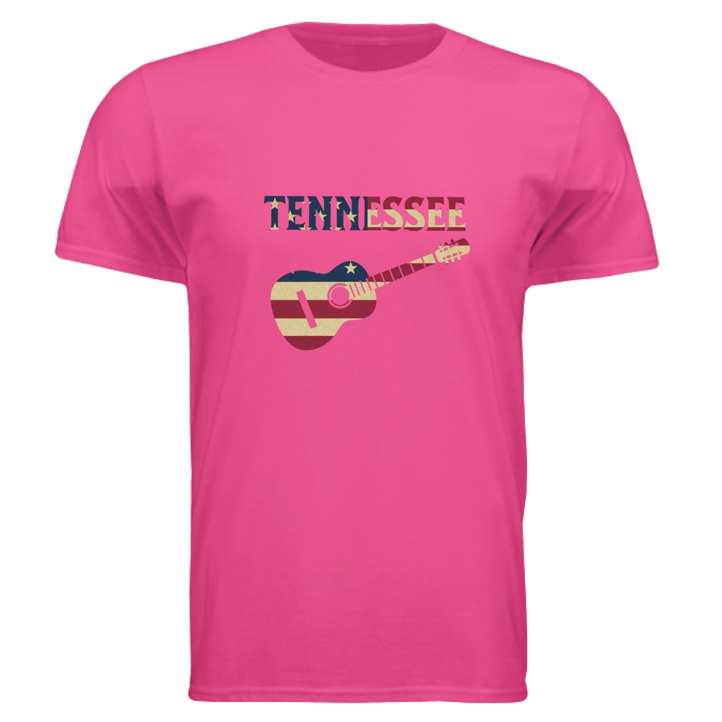 Tennessee Guitar Flag Tee – Southern Sound & State Pride | RM Outpost Apparel – Heliconia T-Shirt for American Flag (17 view)