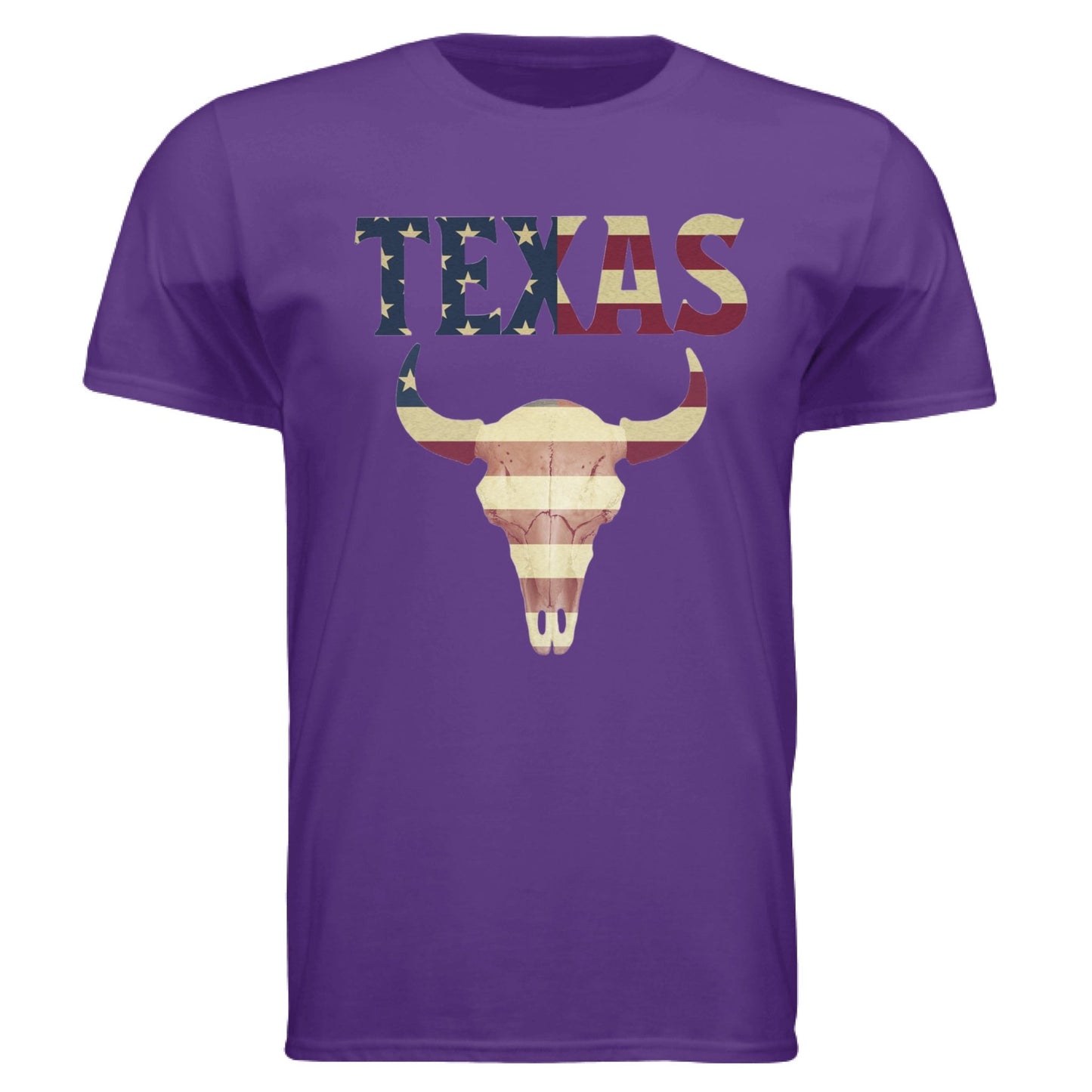 Texas Flag Longhorn Tee – Bold Patriotic Design | RM Outpost Apparel – Purple T-Shirt for American Flag (15 view)