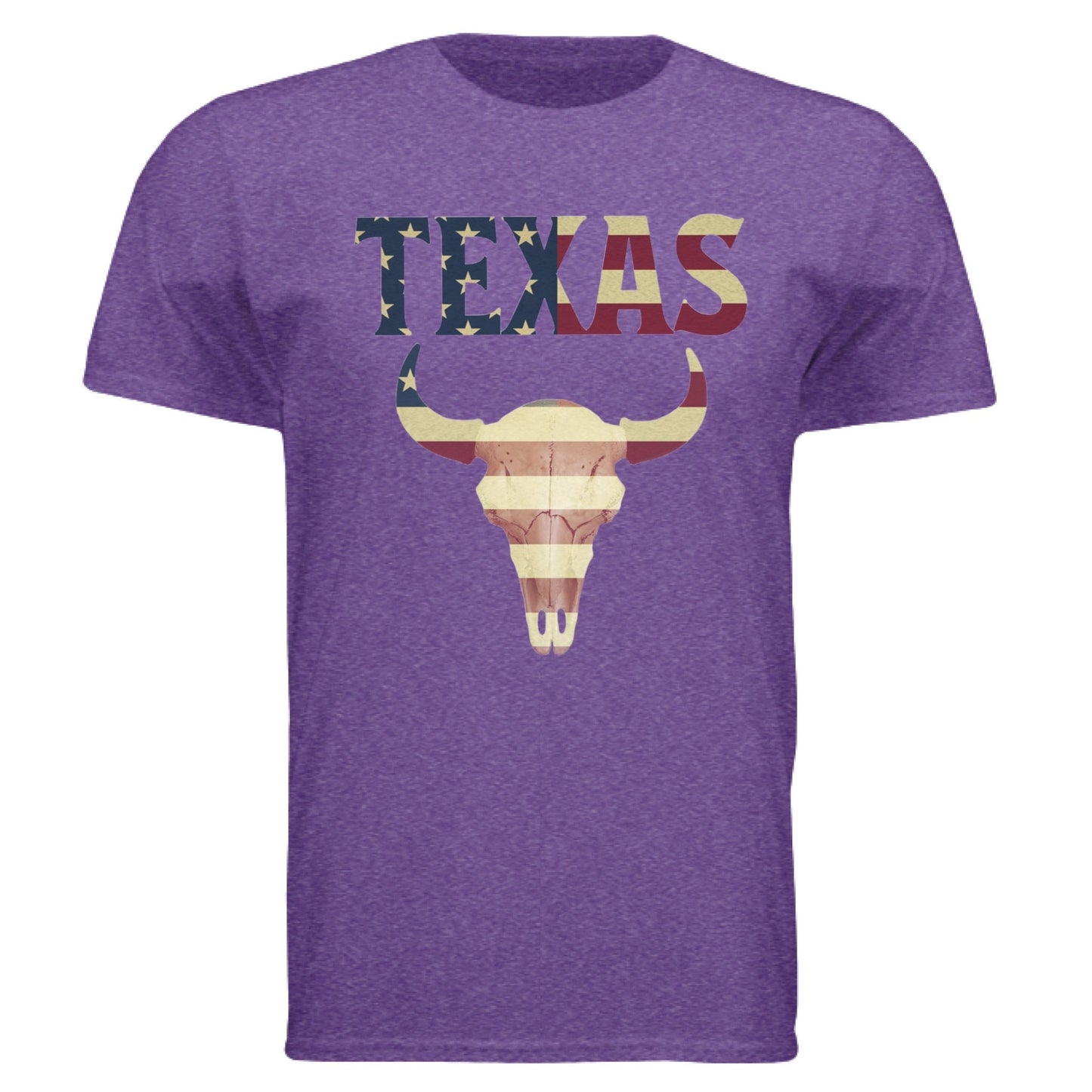 Texas Flag Longhorn Tee – Bold Patriotic Design | RM Outpost Apparel – HEATHER PURPLE T-Shirt for American Flag (25 view)
