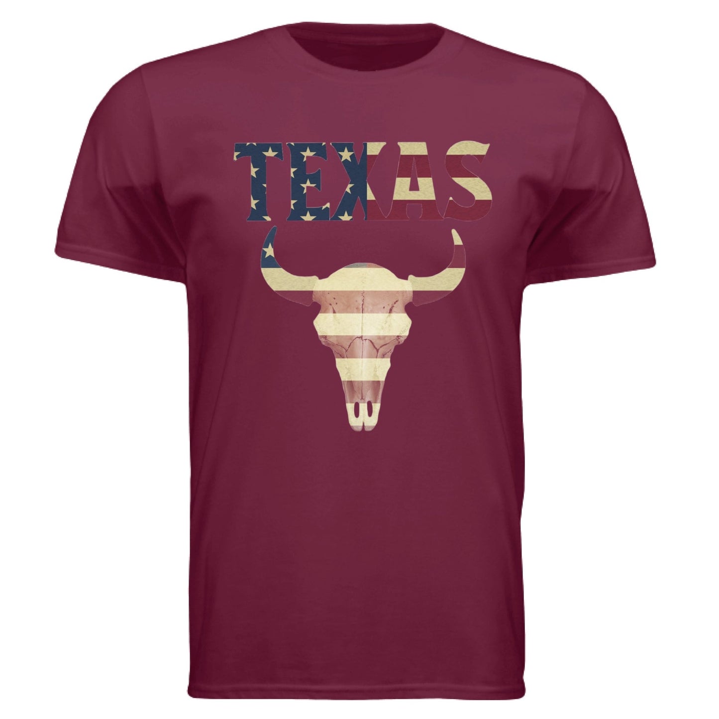 Texas Flag Longhorn Tee – Bold Patriotic Design | RM Outpost Apparel – Cardinal Red T-Shirt for American Flag (9 view)
