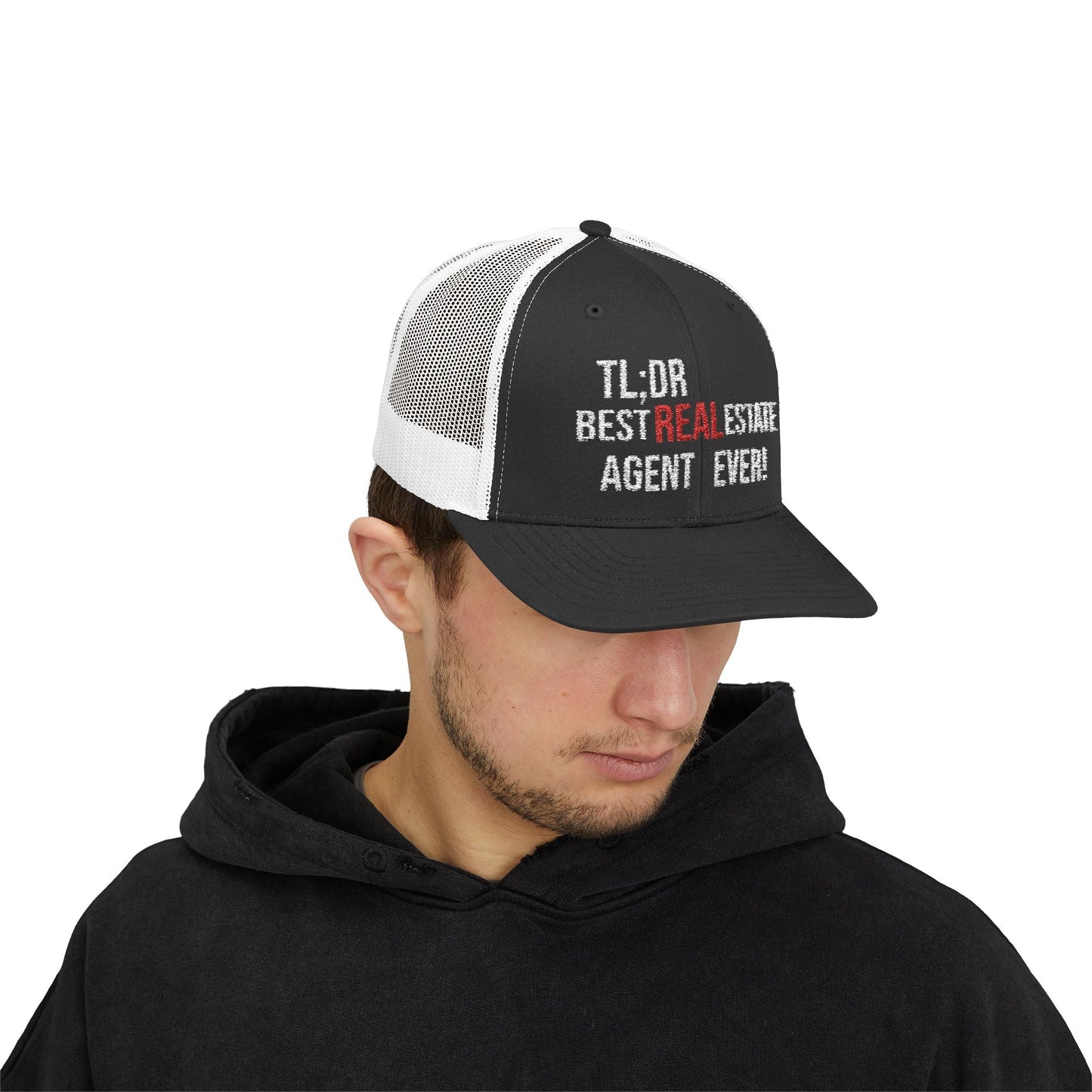 TL;DR: Best Real Estate Agent Ever Hat – Trucker Cap With Bold Statement – Black Hats for Casual Headwear (11 view)