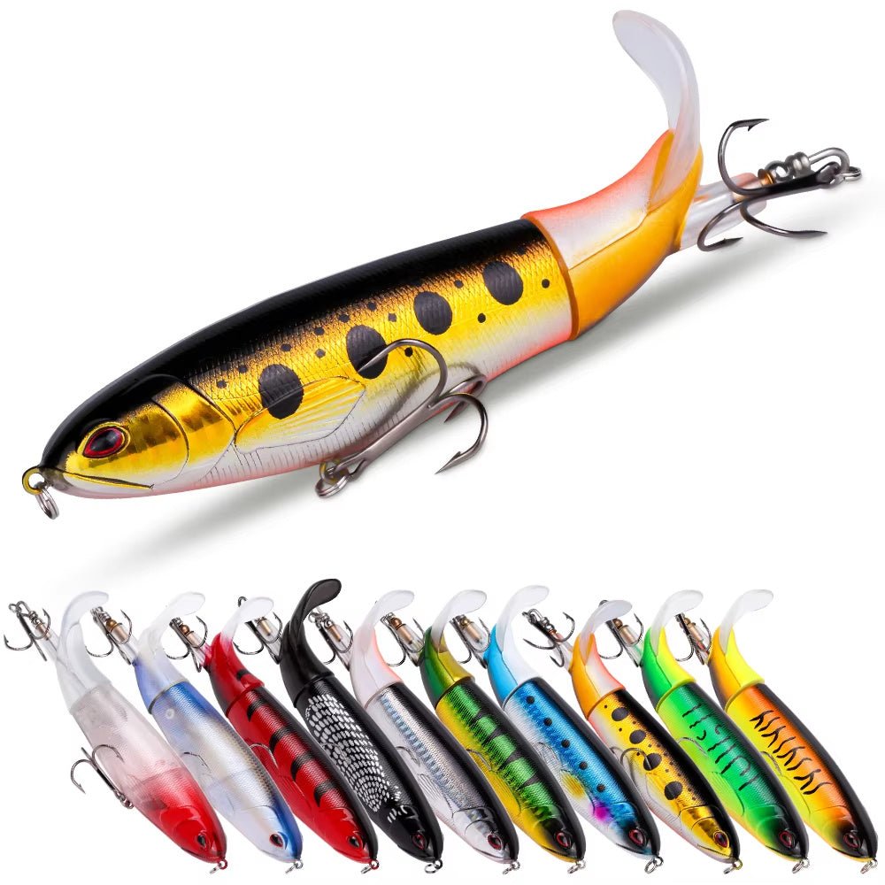 Topwater Fishing Lure Set – 20pcs Popper Bait with Hooks, 3D Eyes & Propeller Tail | Bass & Pike Lures – Fishing Gear by SbrTnHomes