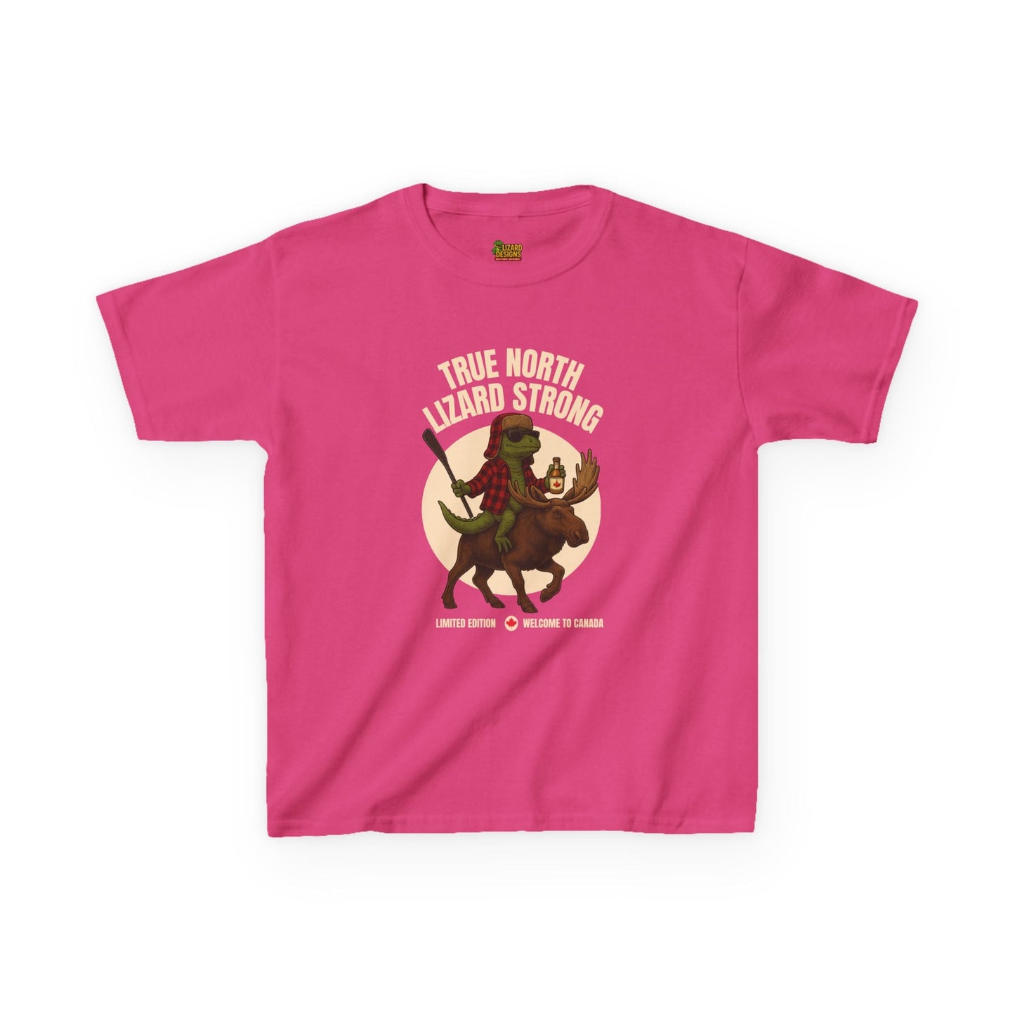 True North Lizard Strong Kids Shirt – Canada Edition Chaos Tee | Funny Moose & Hockey Graphic – Heliconia Kids clothes for Animal Graphic Tee (14 view)