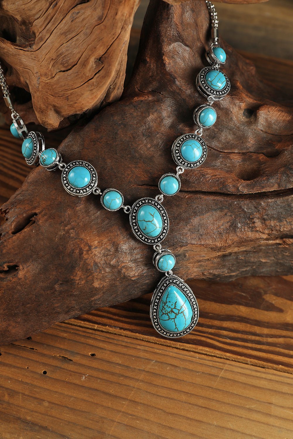 Turquoise Water Drop Accent Necklace – Blue Accessories for Shopify Collective (3 view)