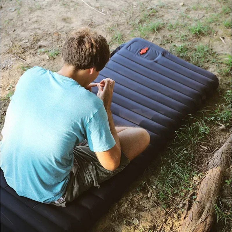 Ultralight Camping Sleeping Pad – Self - Inflating, Built - In Pump | Backpacking & Travel – Black Camping Gear for backpacking gear (4 view)