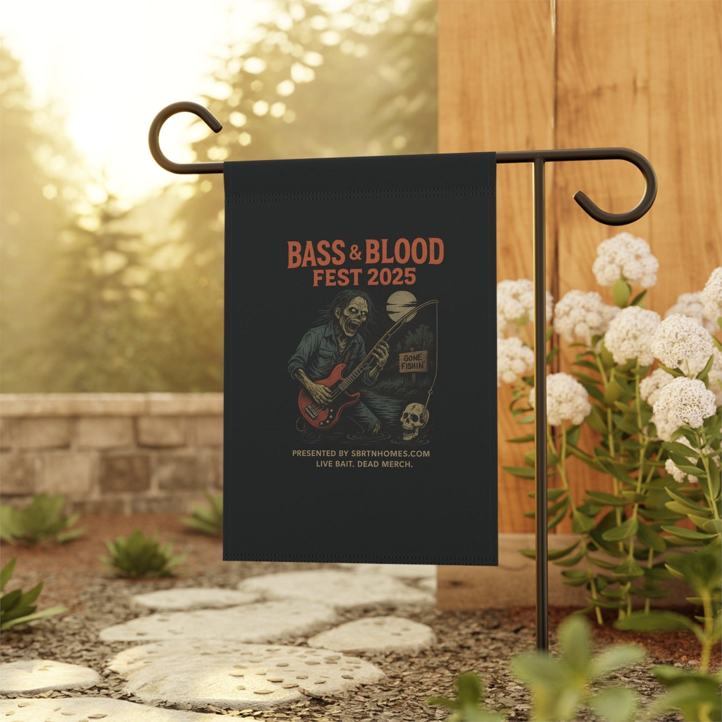 Undead Heads Halloween Flag – Bass & Blood Fest Yard Sign | Spooky Outdoor Decor – 24.5'' × 32'' Home Decor for bass and blood fest (5 view)