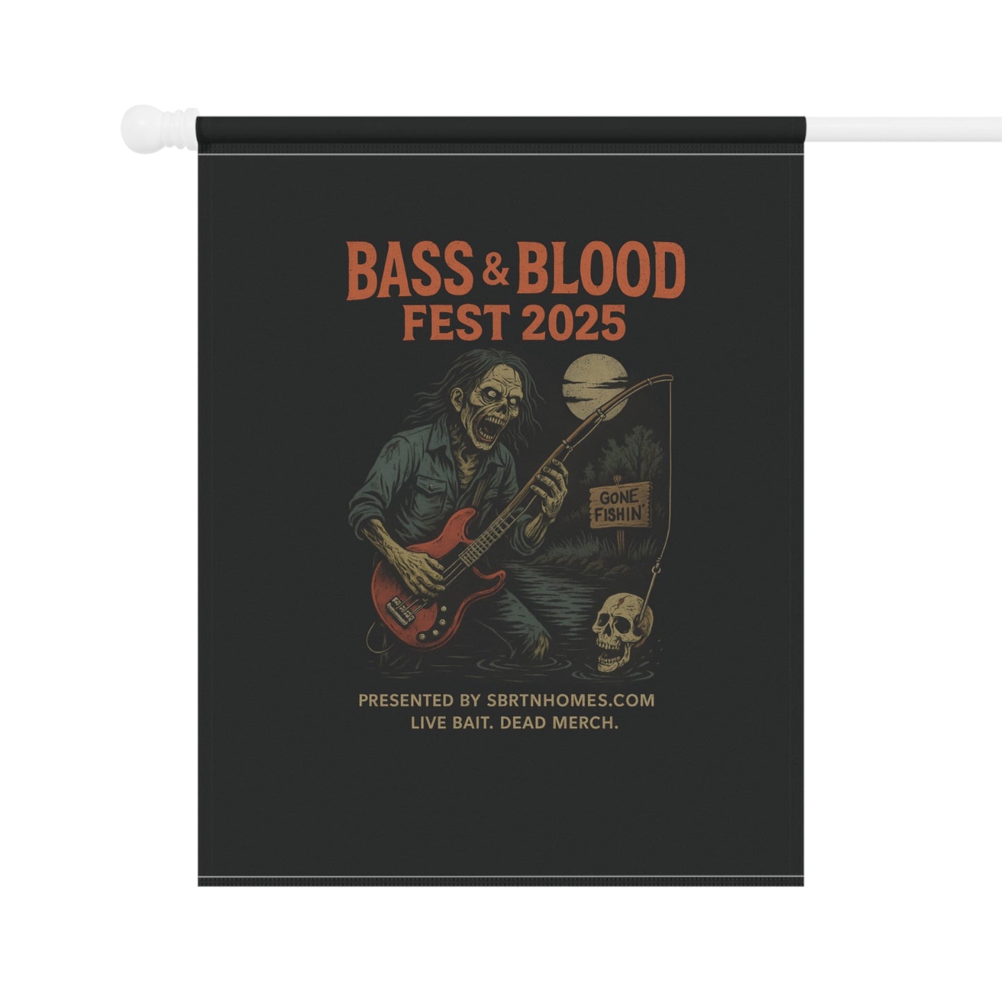 Undead Heads Halloween Flag – Bass & Blood Fest Yard Sign | Spooky Outdoor Decor – 24.5'' × 32'' Home Decor for bass and blood fest (6 view)