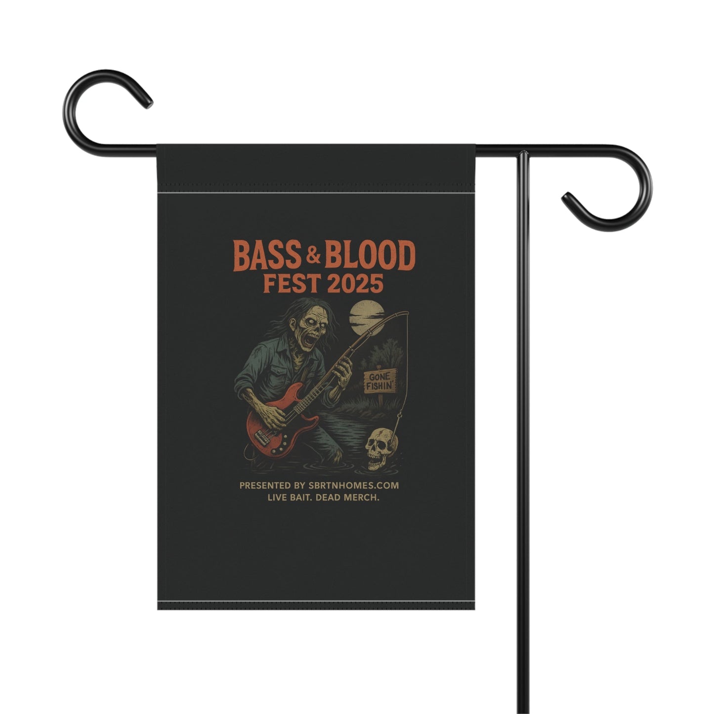 Undead Heads Halloween Flag – Bass & Blood Fest Yard Sign | Spooky Outdoor Decor – 24.5'' × 32'' Home Decor for bass and blood fest (3 view)