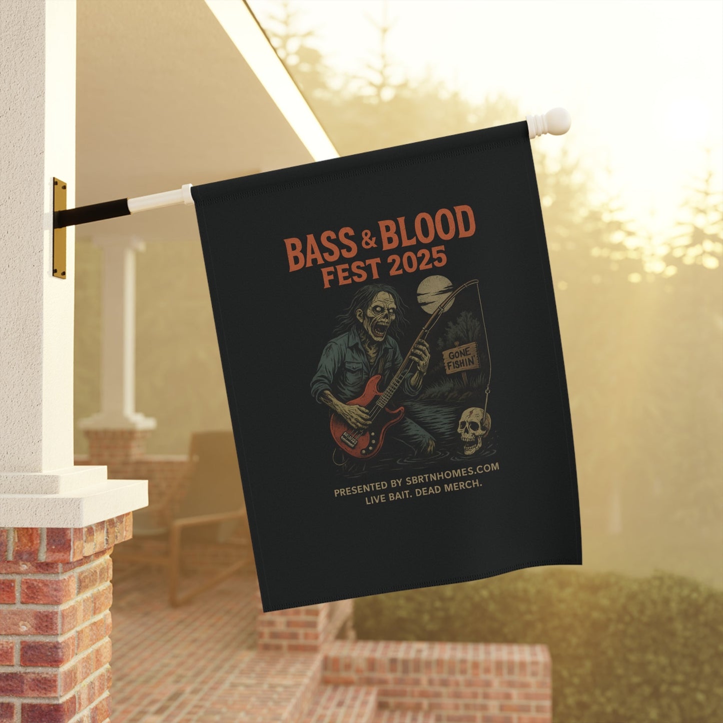 Undead Heads Halloween Flag – Bass & Blood Fest Yard Sign | Spooky Outdoor Decor – 12'' × 18'' Home Decor for bass and blood fest (8 view)