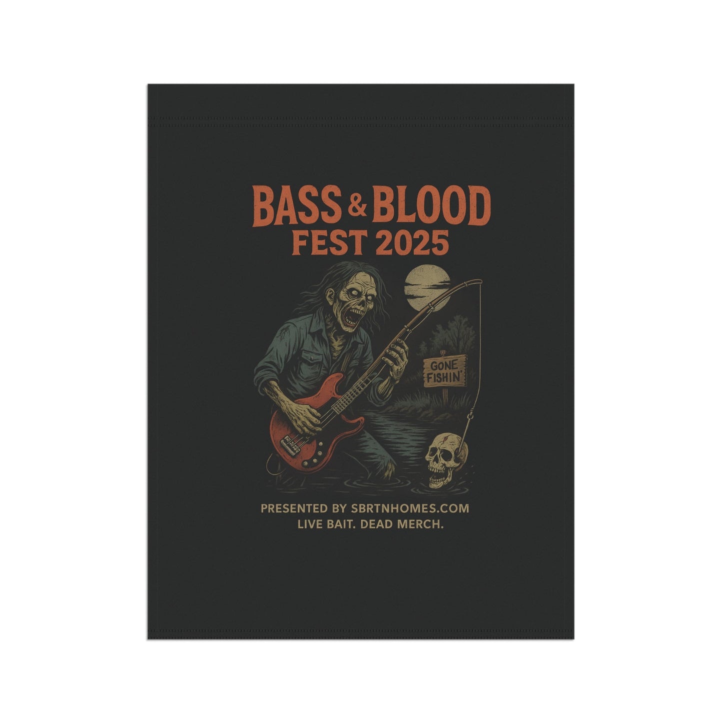 Undead Heads Halloween Flag – Bass & Blood Fest Yard Sign | Spooky Outdoor Decor – 12'' × 18'' Home Decor for bass and blood fest (7 view)