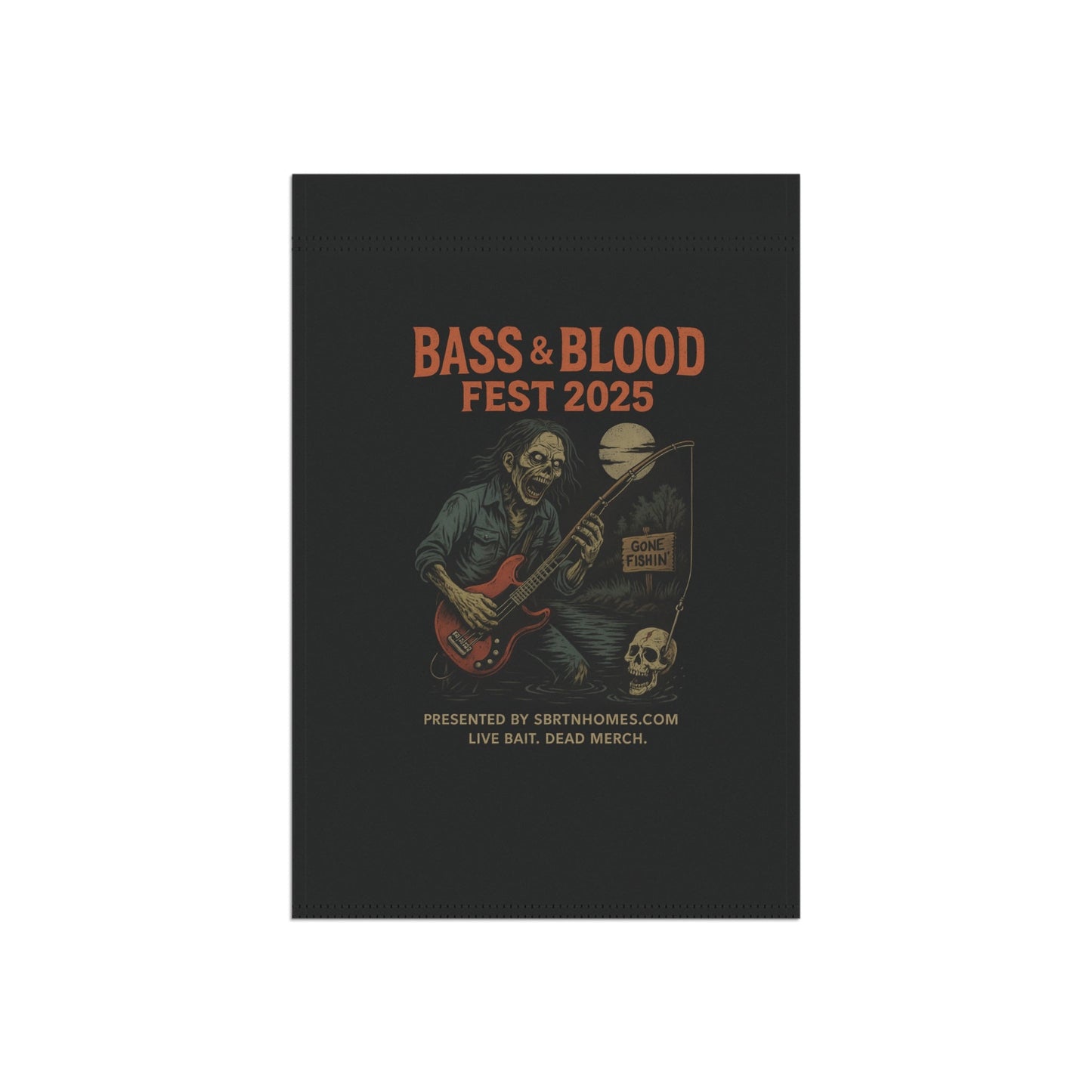 Undead Heads Halloween Flag – Bass & Blood Fest Yard Sign | Spooky Outdoor Decor – 24.5'' × 32'' Home Decor for bass and blood fest (4 view)