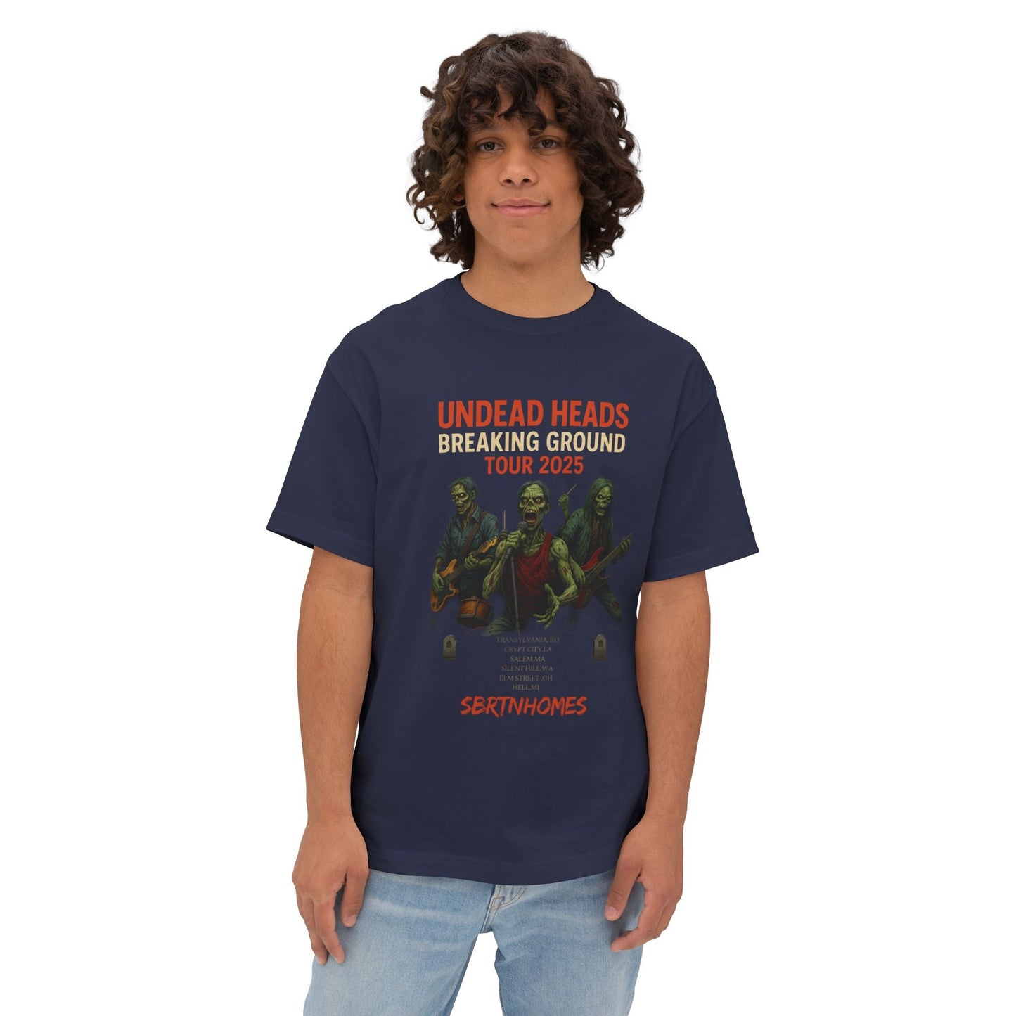 Undead Heads – Breaking Ground Tour 2025 Graphic Tee | Vintage Rock Band Shirt, Halloween Music Festival Merch – Black T-Shirt for alternative style (24 view)