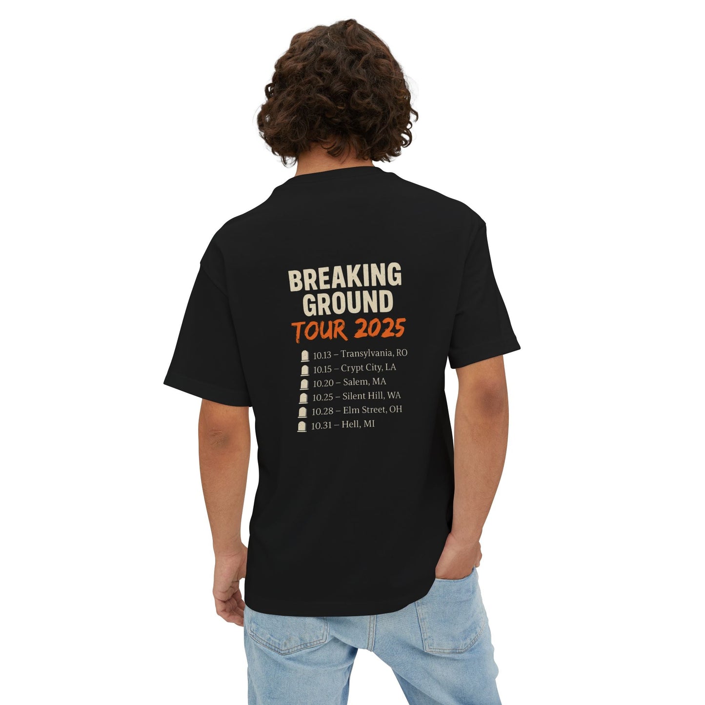 Undead Heads – Breaking Ground Tour 2025 Graphic Tee | Vintage Rock Band Shirt, Halloween Music Festival Merch – Navy T-Shirt for alternative style (9 view)