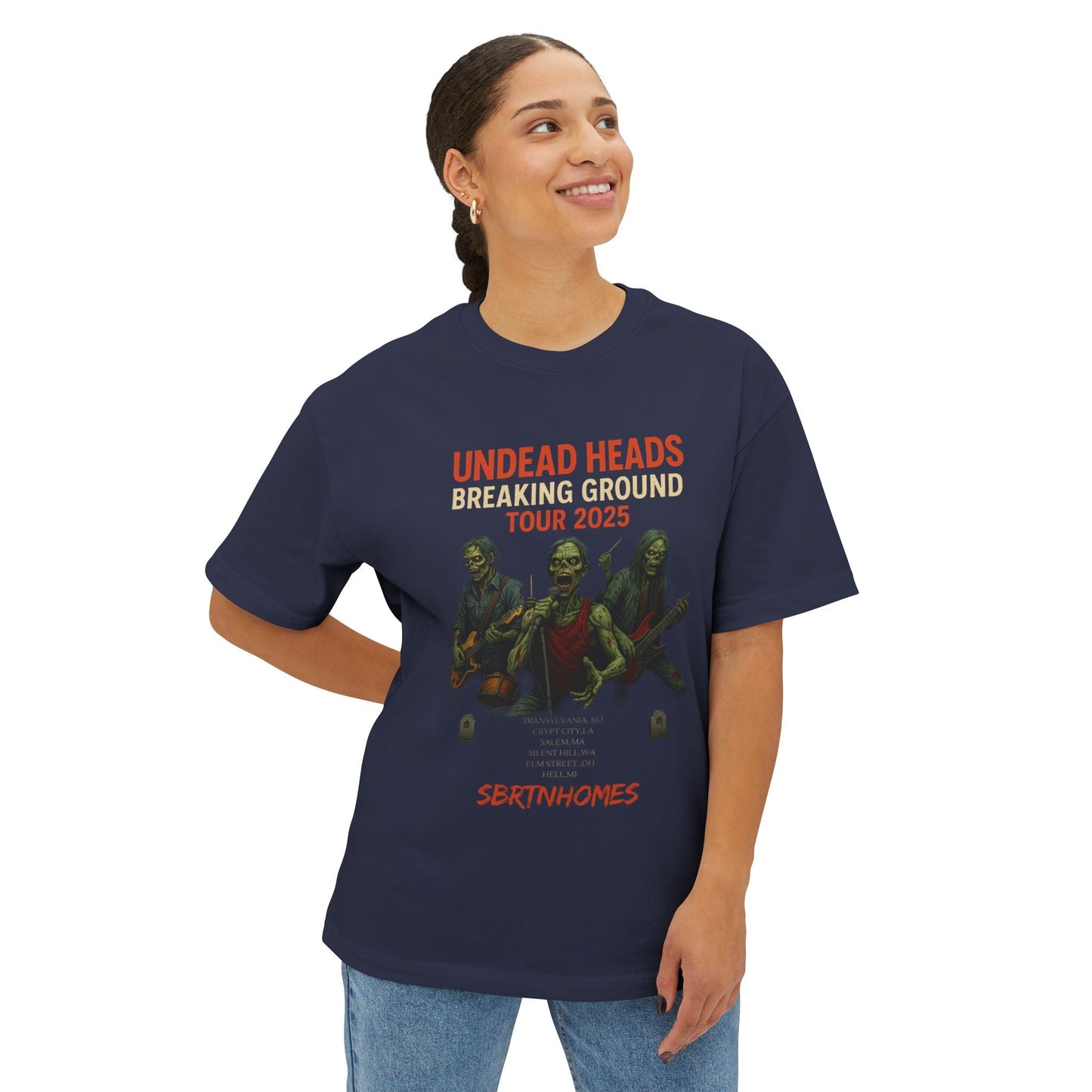 Undead Heads – Breaking Ground Tour 2025 Graphic Tee | Vintage Rock Band Shirt, Halloween Music Festival Merch – Black T-Shirt for alternative style (21 view)