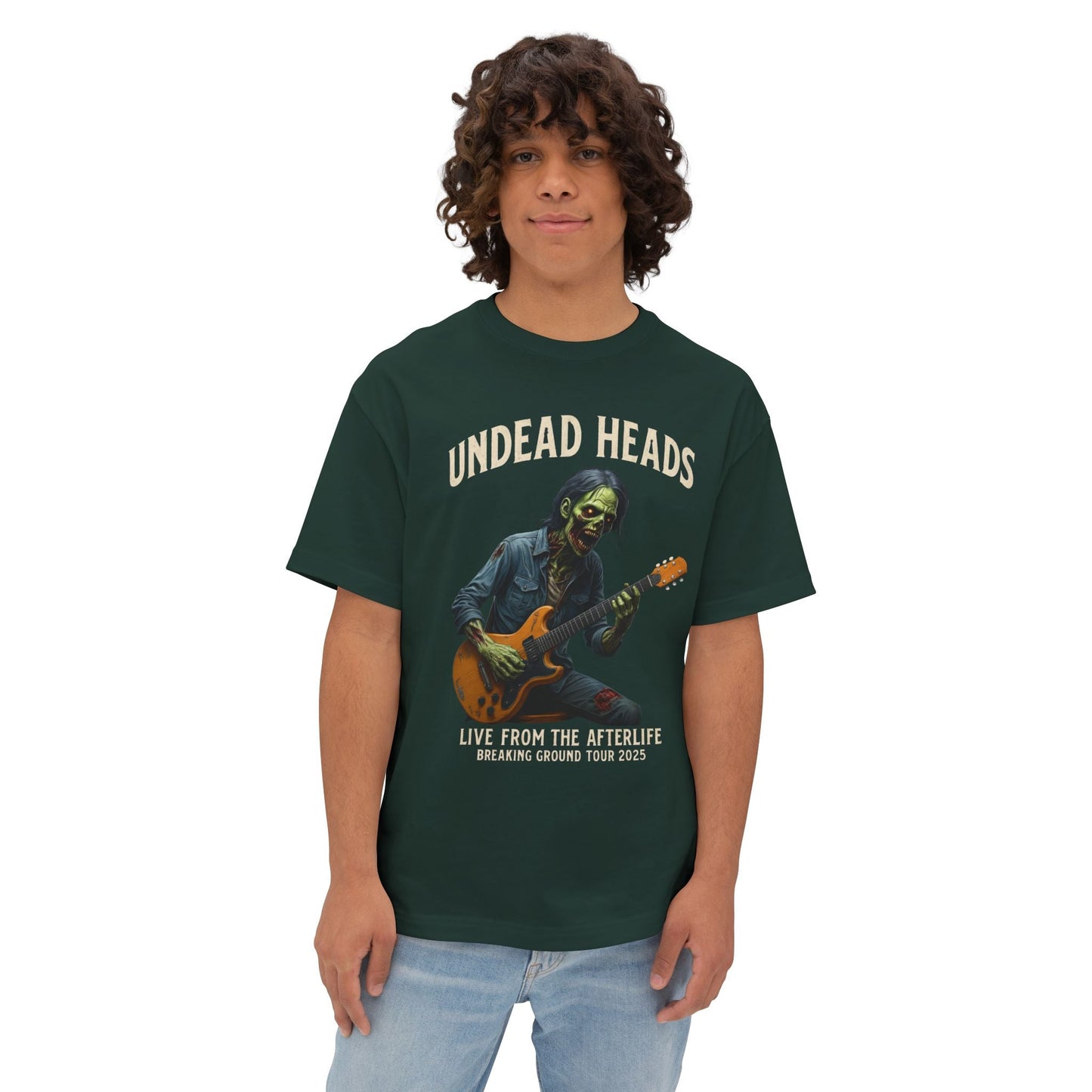 Undead Heads – Breaking Ground Tour 2025 Tee | Vintage Zombie Band Shirt for Halloween & Festival Chaos | Lizard Designs – Black T-Shirt for alternative style (19 view)