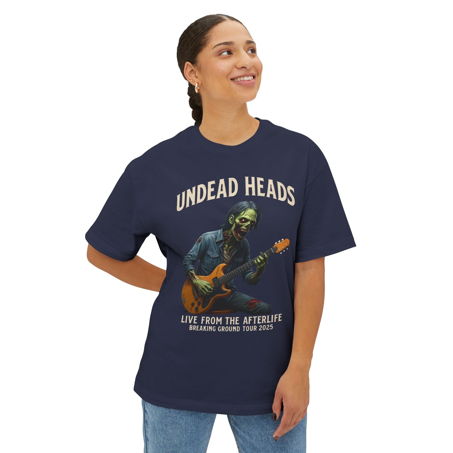 Undead Heads – Breaking Ground Tour 2025 Tee | Vintage Zombie Band Shirt for Halloween & Festival Chaos | Lizard Designs – Black T-Shirt for alternative style (21 view)
