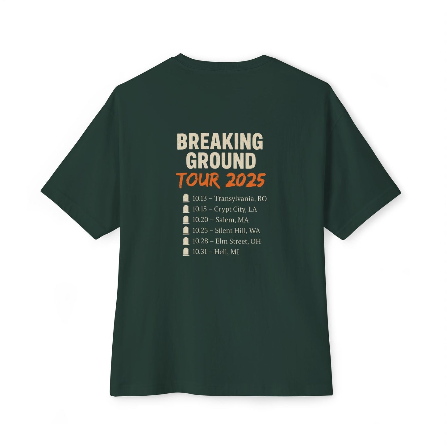 Undead Heads – Breaking Ground Tour 2025 Tee | Vintage Zombie Band Shirt for Halloween & Festival Chaos | Lizard Designs – Navy T-Shirt for alternative style (15 view)