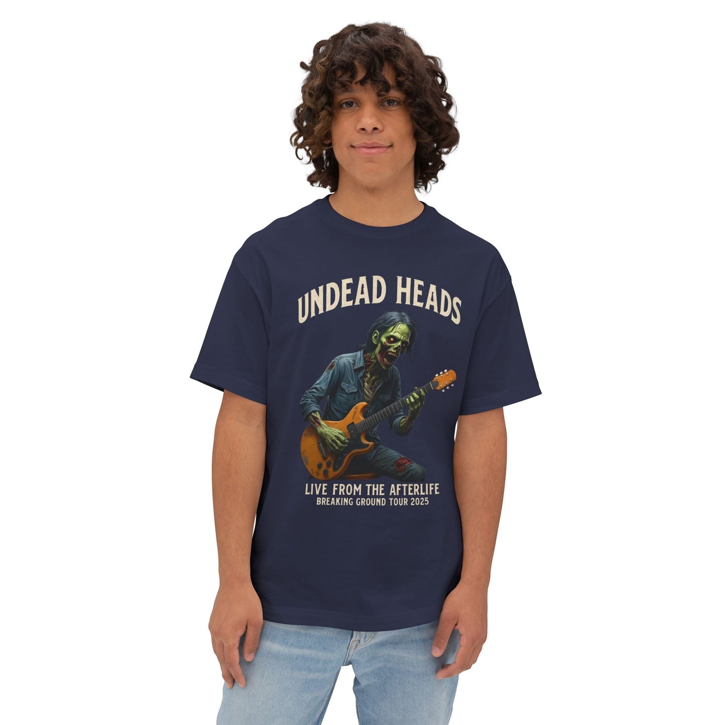 Undead Heads – Breaking Ground Tour 2025 Tee | Vintage Zombie Band Shirt for Halloween & Festival Chaos | Lizard Designs – Black T-Shirt for alternative style (24 view)