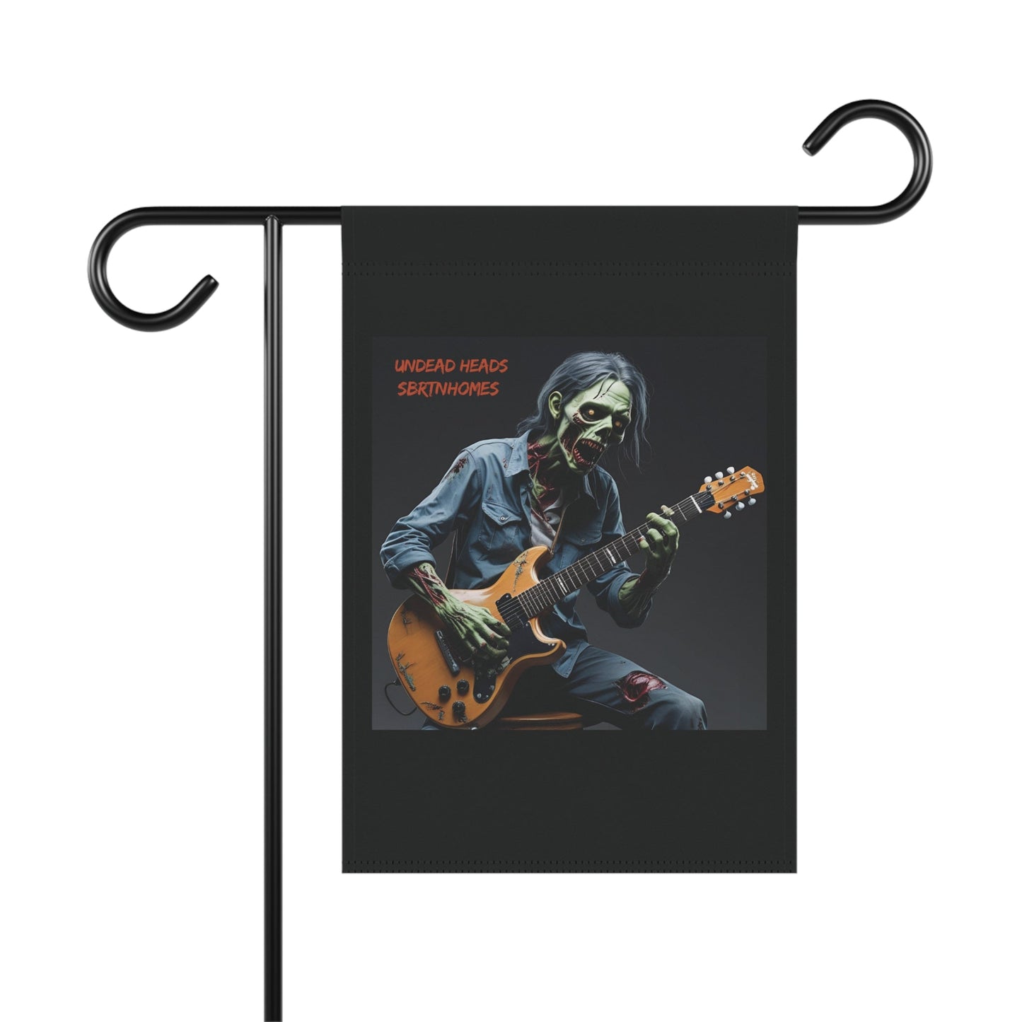 Undead Heads Garden Banner – Spooky Zombie Band Flag | Halloween Outdoor Yard Decor – 12'' × 18'' Home Decor for Decorative Banner (1 view)